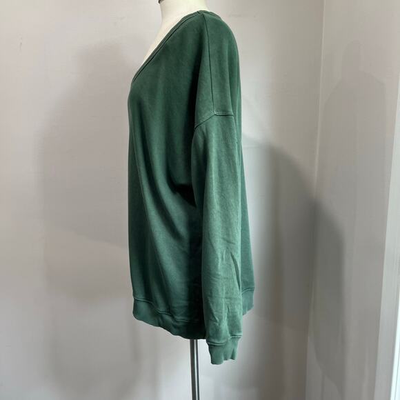Aerie Oversized Green Sweatshirt Cozy Slouchy Lounge Casual Pullover Sz XS - Picture 2 of 8
